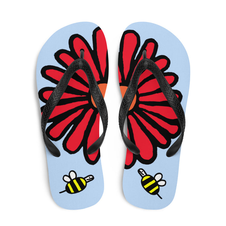 Big Flower! Little Bee! Flip Flops